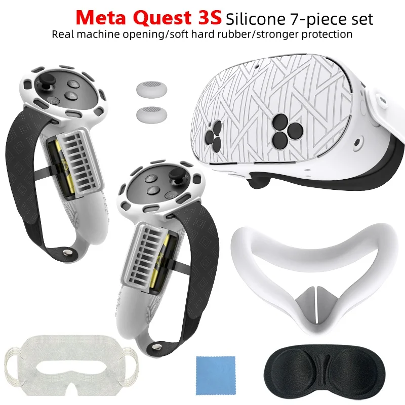 

Silicone case set for Meta/Oculus Quest 3s Accessories include VR case Long strip pattern Anti-skid Abrasion resistant