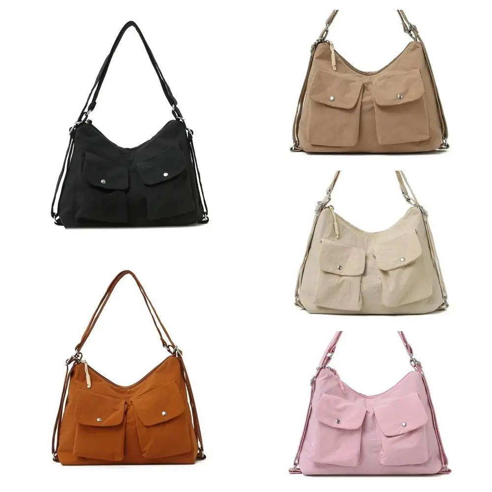 대용량 나일론 크로스바디 백 하라주쿠 다중 포켓 남성 숄더백 한국 스타일 방수 캔버스 백팩 여행용