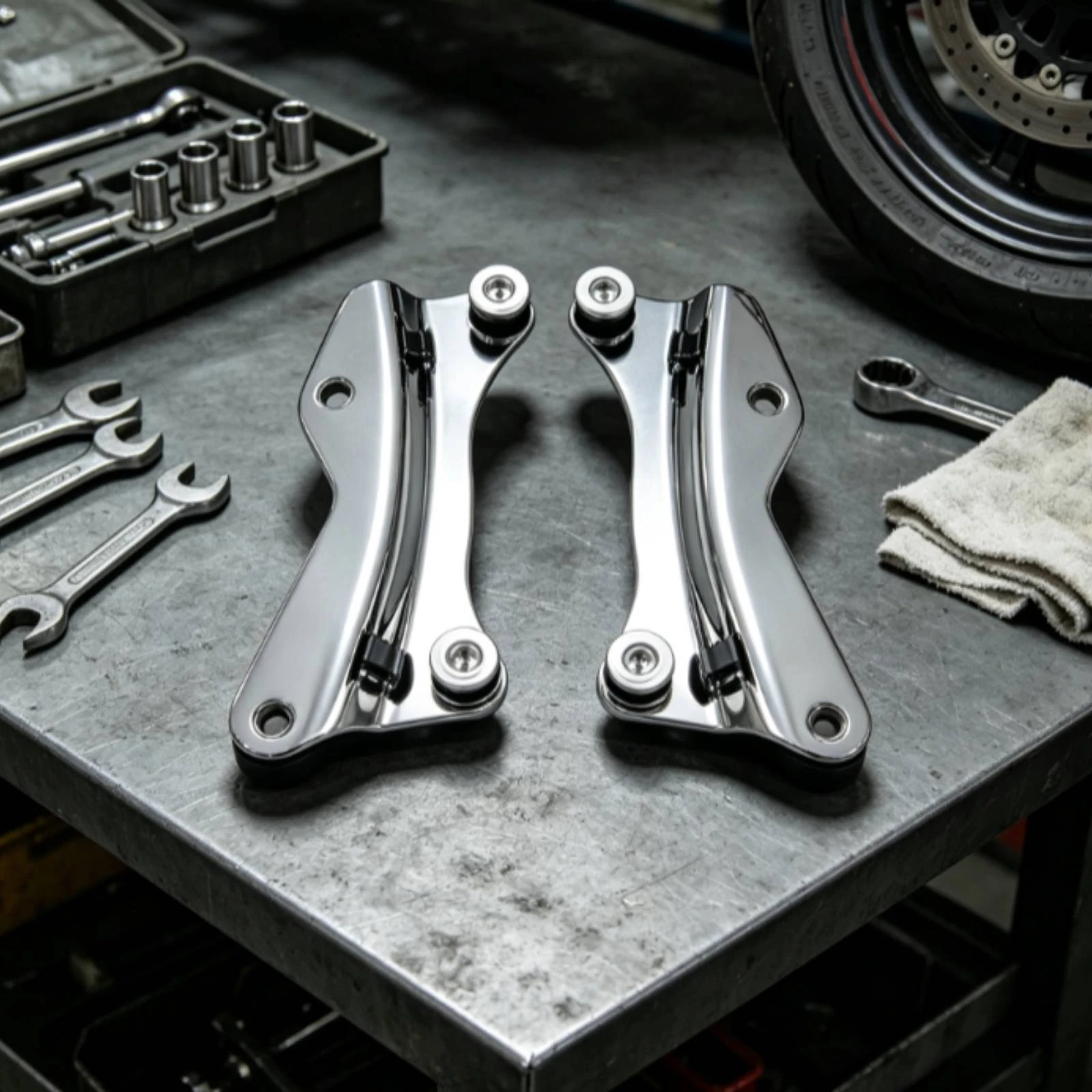 Motorcycle Backrest Mounting Brackets Glossy Sissy Bar Mounting Hardware Quick Release Brackets Sturdy for Motorcyclists