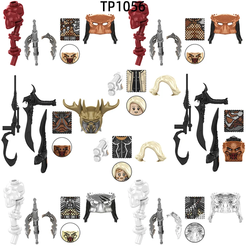 

The TP1056 Weapons Pants Hair Parts Action Figures Dek White-haired Elder Xiya Warrior Model Blocks MOC Bricks Set Gifts Toys