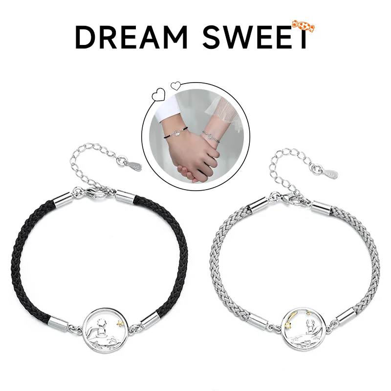 2 Little Prince and Fox Couple Simple Braided Bracelets Handmade For Women Men Friendship Couple Bracelets Party Jewelry Gifts