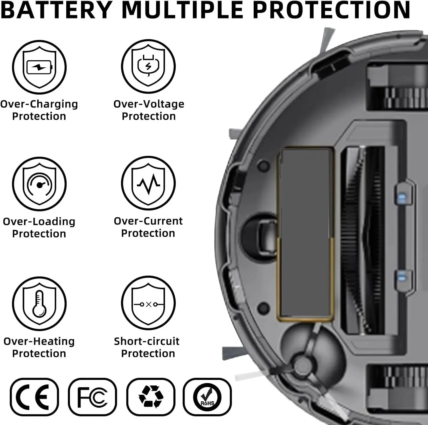 Replacement Vacuum Battery 2600mAh 14.4V for Conga 3290 3490 3690 3890 for Xiaomi Mi Mop 2S STYTJ02YM for Haier JX37 Sweepers