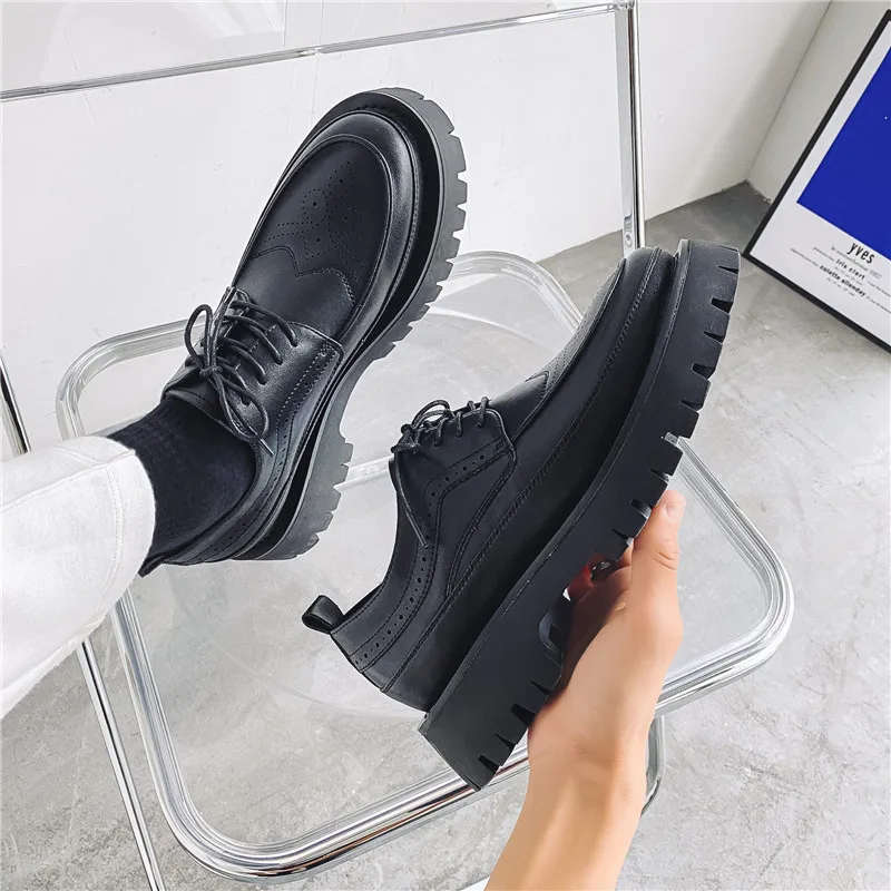 Mens Loafers Shoes Luxury High Quality Brogues Leather Men Business Dress Shoes Black Casual Social Shoe Male Footwear