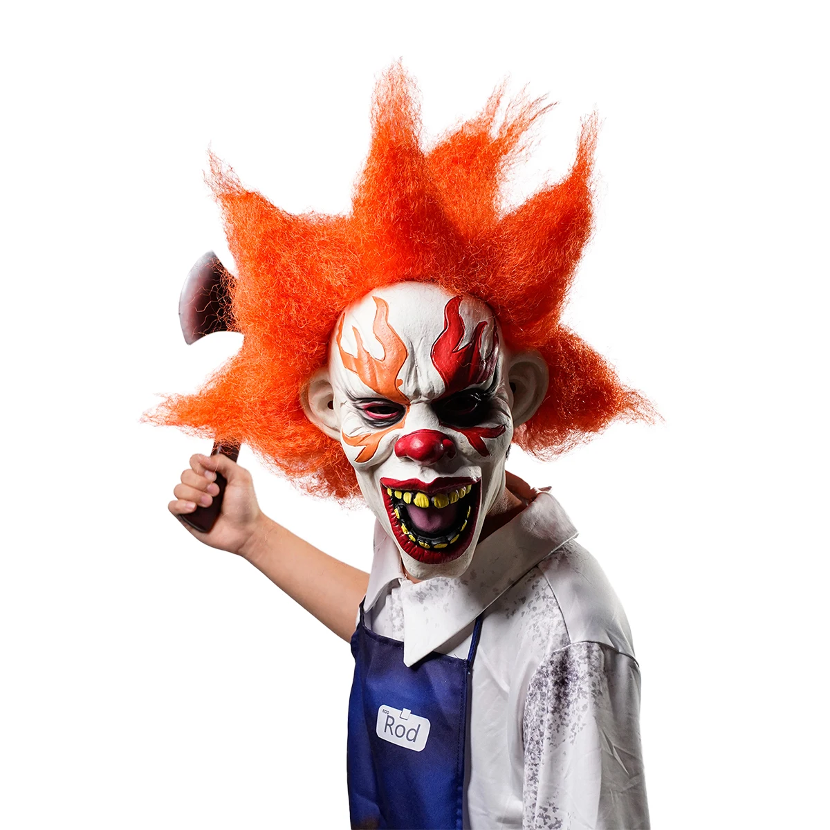 

Высокореалистичная маска клоуна с рыжими волосами, идеально подходит для костюмов на Хэллоуин, карнавальных вечеринок и станет отличным подарком для любителей аниме.