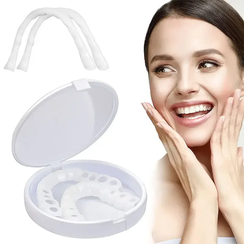 

Upper Lower Fake Teeth Cover Perfect Bright Veneers Comfort Fit Flex Dentures Braces Whitening