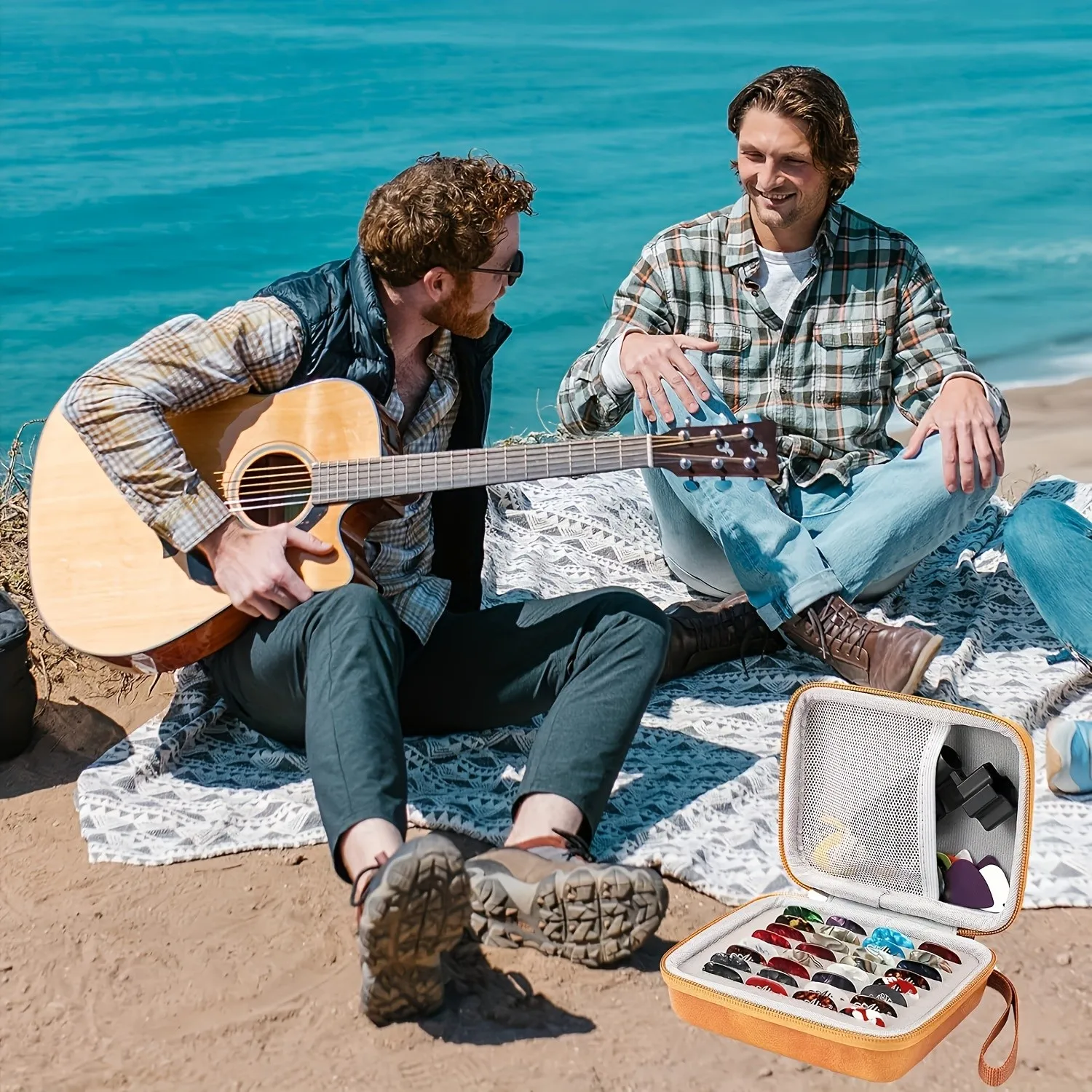 حافظة حامل اختيار الجيتار Liyacial متوافقة مع الحاجز، وحقيبة تخزين ملحقات الجيتار #4