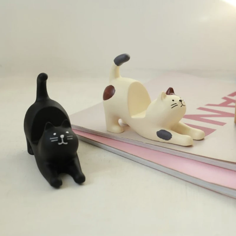 Phone Holder Bracket Resin Creative Convenient Lovely Design Cat Shape Bracket Mobile Phone Accessories