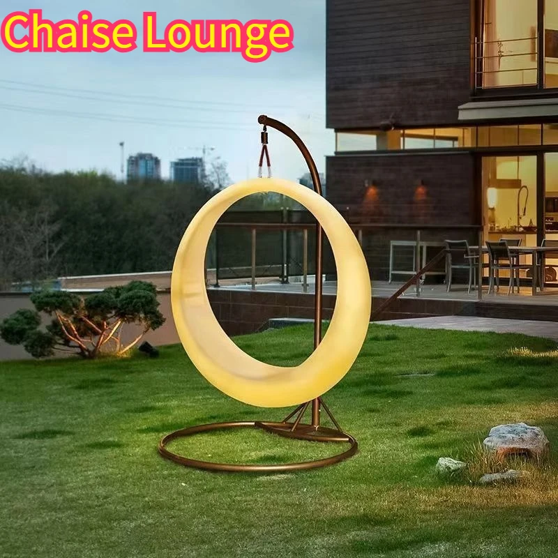 

Outdoor Internet Celebrity Luminous Swing Moon Rocking Chair Solar Hanging Basket Hanging Chair Outdoor Can Sit and Lie Down