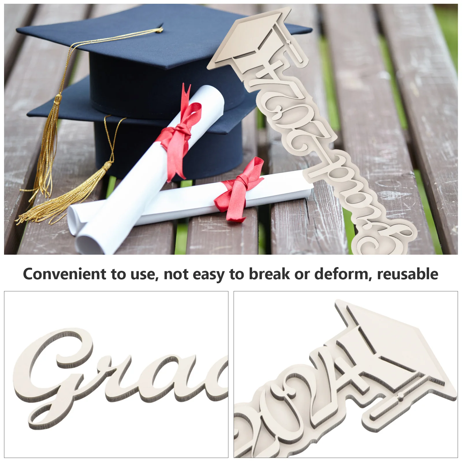 

Blank Rose Decoration Sublimation Grad 2024 Diy Gift Thermal Transfer Craft Table Ornament For Party Home Decor Graduation