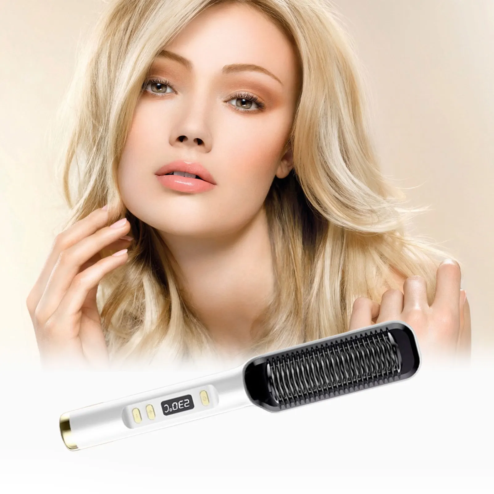 

Electric Hot Comb Multifunctional Straight Hair Straightener Comb Negative Ion Anti-Scalding Styling Tool EU UK AU Plug