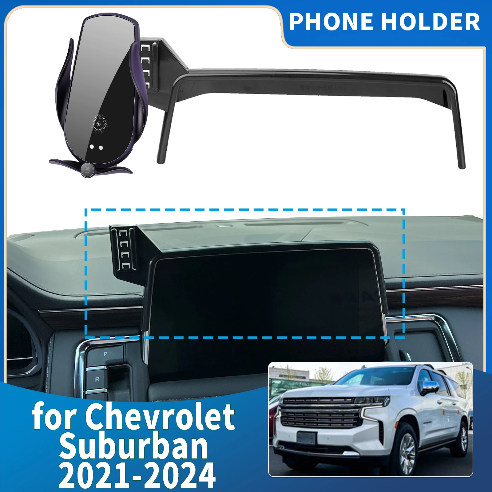 

fit for Chevrolet Suburban 2021 2022 2023 2024 Integrated Screen Mount Phone Holder Mount Car accessoires