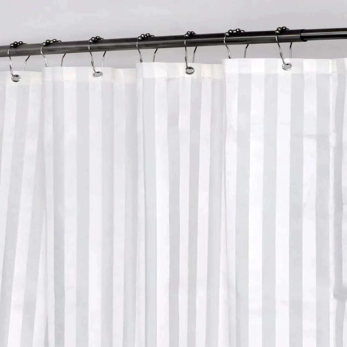 Minghe Cloth Shower Curtain,Satin Stripe Fabric Hotel Quality,Bathroom Shower Curtain Washable Weighted 100% Polyester