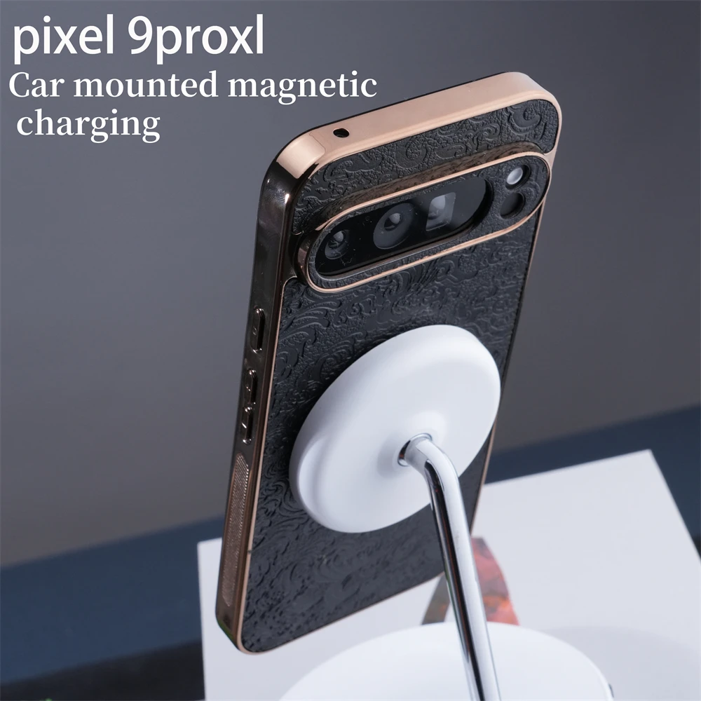 حافظة هاتف جلدية فاخرة بنمط الملمس المتقدم من FLS لهاتف Google Pixel 9 Pro 9 Pro XL غطاء حماية مطلي لهاتف Pixel 8 8A 8 Pro