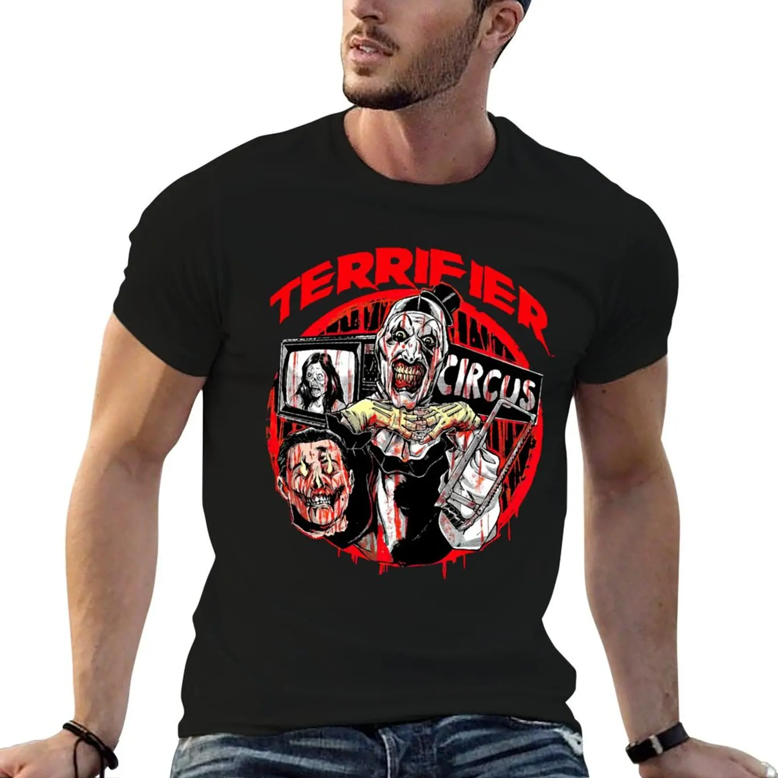 Terrifier Smile Officially T-Shirt Tough Fabric Work Tee