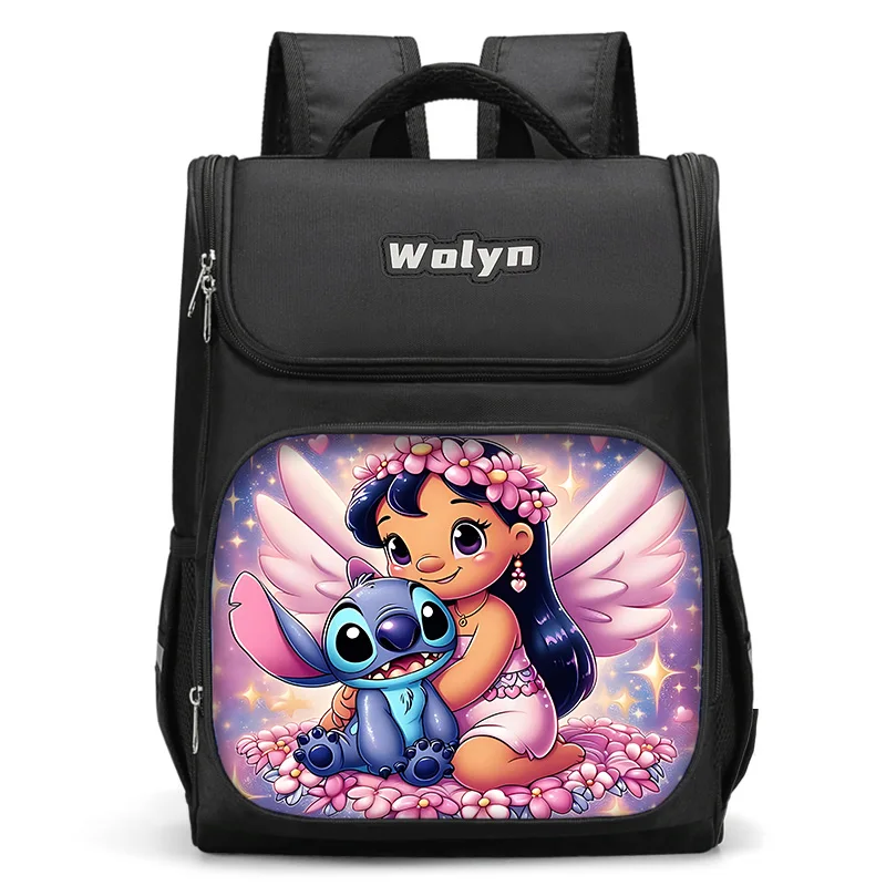 Disney Cartoon Stitch Large Child Backpack Boy Girls School Bag For Men Women Traveling Backpack Durable and Multi Compartmen