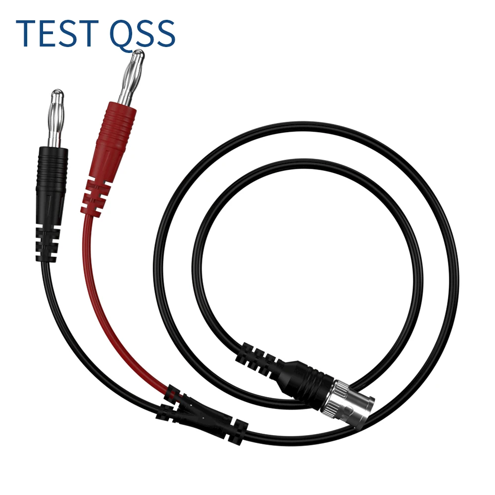 QSS Insulated BNC Male to 4mm Banana Plug Low Loss Coaxial Cable Test Lead Connector for Oscilloscope Q.70044A