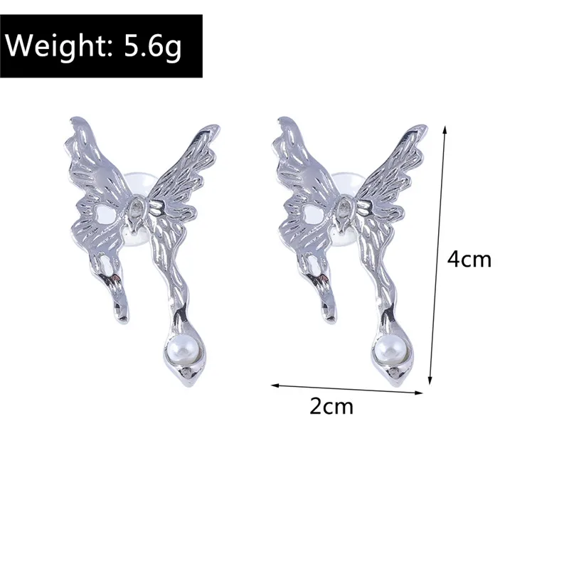 Aihua nowe luksusowe kolczyki w kształcie motyla z płynnego metalu dla kobiet kolczyki w kształcie motyla wesele biżuteria prezenty