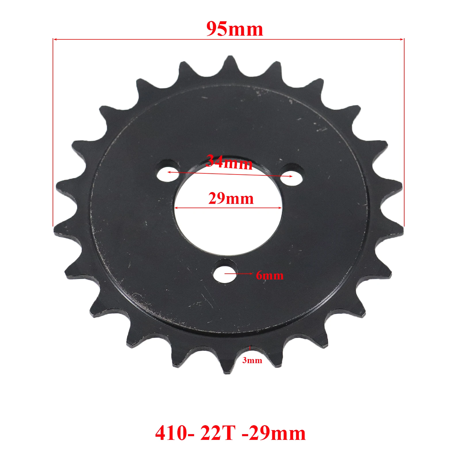 Placa de cadena 410 para motocicleta, piñón 16T 18T 22T 28T, engranaje de transmisión de 18/22 dientes apto para piezas de bicicleta Scooter