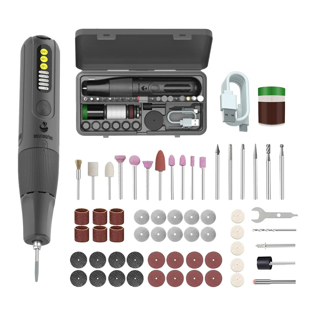

Creationspace Electric Rotary Tool Kit Electric Straight Grinder Carving Tool Multifunctional Electric Grinder Cordless