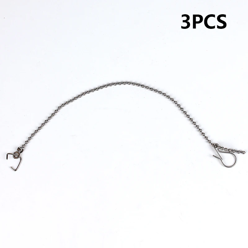 3pcs Toilet Flapper Chain Stainless Steel Connector with C-shape Ring S-hook 27.5cm Toilets Handle Lever Lifting Hardware