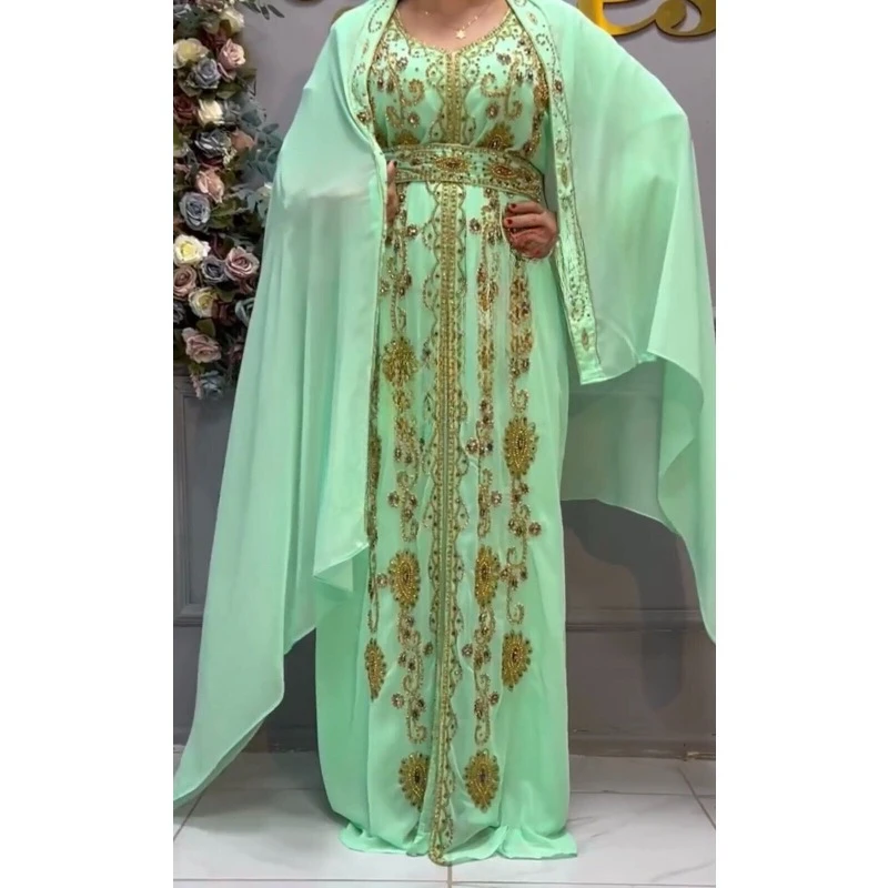 Moroccan Kaftano Wedding Dress Hand Collection Abaya Woman Dubai Decorated