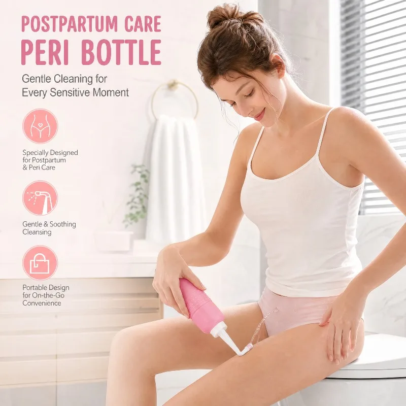 500ML Portable Bidet Rinse Bottle Mini Handheld Feminine Clean Care Perineal Washer for Postpartum Maternity Travel Use