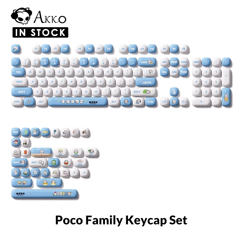 juego de teclas akko de 136 teclas con diseno de animales teclas pbt con sublimacion de tinta perfil mog kawaii para teclado mecanico personalizado