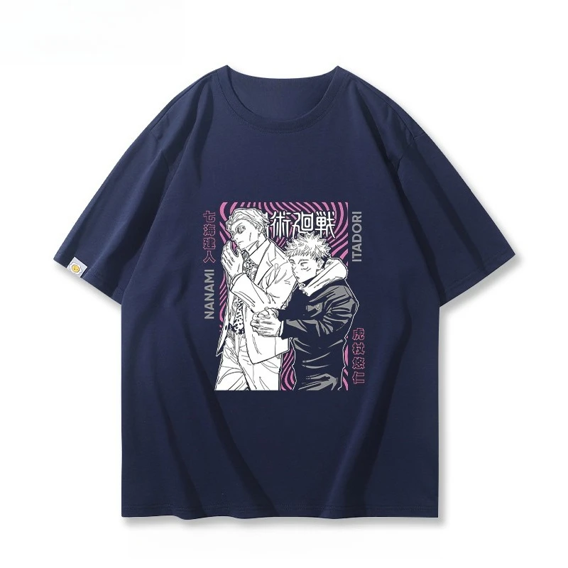 الإملائي مرة أخرى للرجال الحرب الصيف تي شيرتات قصيرة الاكمام الرجال Wujo Wushu الرسوم المتحركة اليابانية الثانية الأبعاد يوان نصف كم