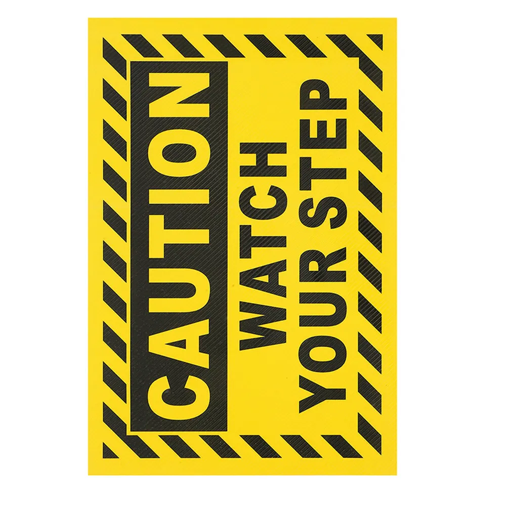 Watch Your Step Sticker PVC Caution Sign Anti-Slip Herringbone Texture Highly Visible Safety Warning for Stairs Steps Workplace