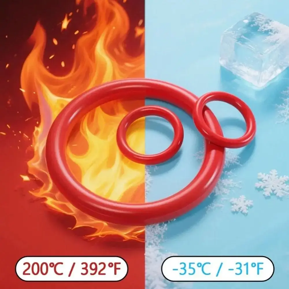 Heat-Resistant Silicone O-Ring Set High-temperature Resistant Oil-Resistant O-Ring Combo Pack Circular Rubber Red Silicone