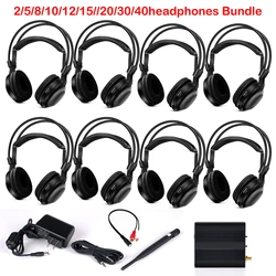 Silent Disco draadloze hoofdtelefoonpakket voor stille feesten Conferentie-evenementen Ultra lage bas geluidskwaliteit en 500 m zender