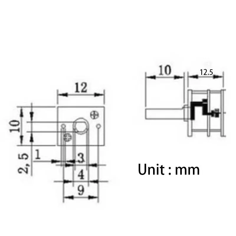 GA12 12mm Gearbox Mini Micro Metal Gear Box Gear Reducer Box for N20 DC Electric Gear Motor Gearbox 1 : 1000  Reduction Ratio