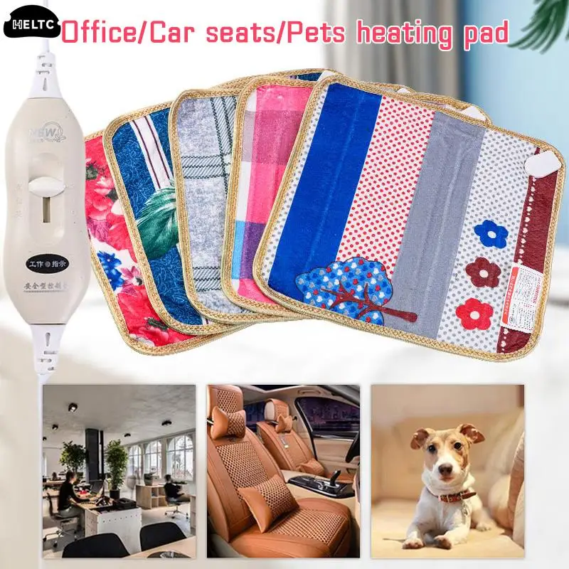 220V—50HZ Printed Plush Electric Heating Pad Office Seats/Pets Winter Warmer Heating Mat Bed Blanket Adjustable In Three Gears