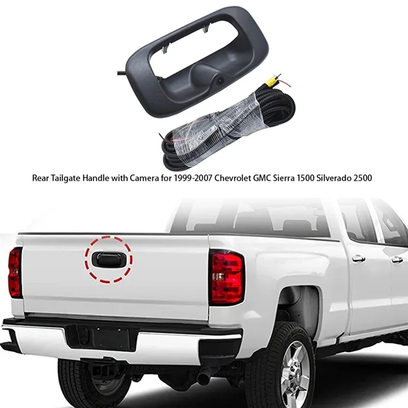 

Rear Tailgate Handle With Camera & Wire Harness For GMC Sierra 1500 Silverado 2500 1999-2007 15228539 15046512 Parts-A