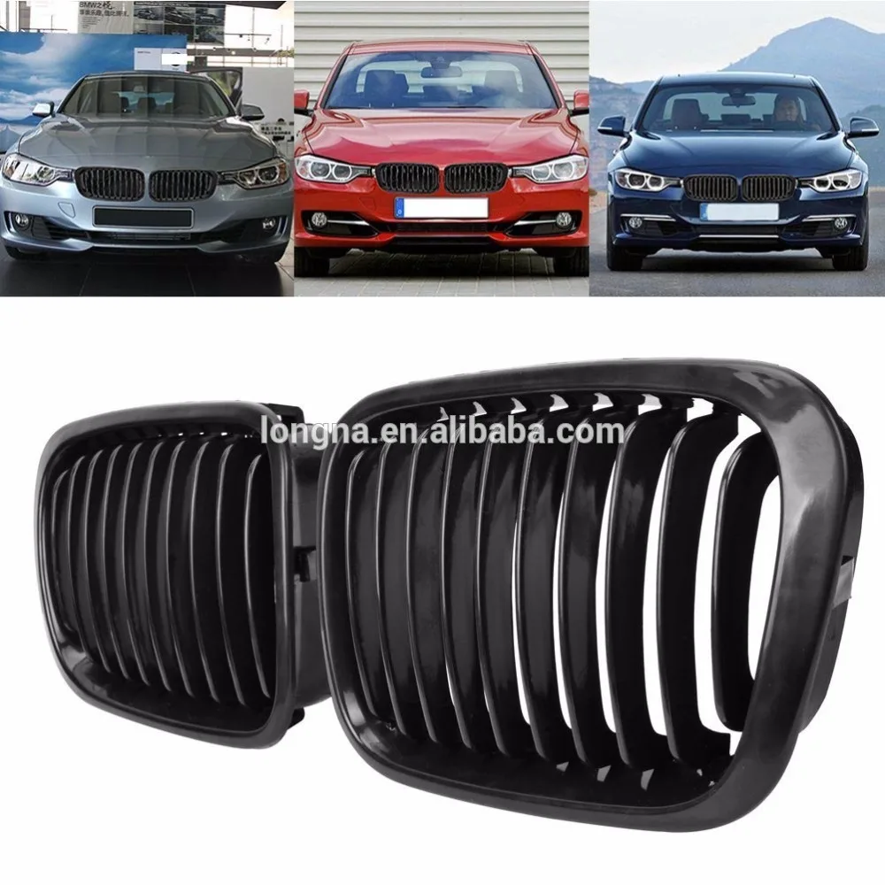 Euro Front Center Kidney Grilles For 1998 1999 2000 2001 BMW E46 4 Door 4D Sedan 320i 323i 325i 328i 330i M3 Matte