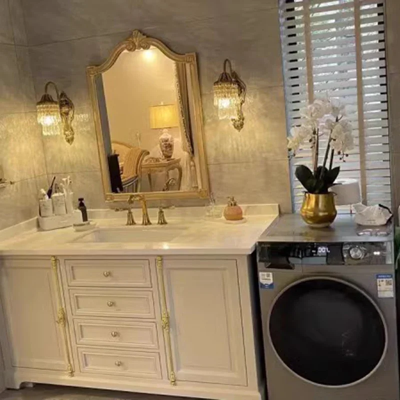 Wall Designer French Bathroom Cabinet Cabinet Vertical American Fix Cabinet Oak Solid Wood Armario Banheiro Bathroom Furniture