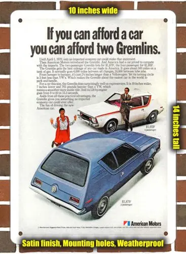 Metal Sign - 1970 American Motors Gremlin- 10x14 inches