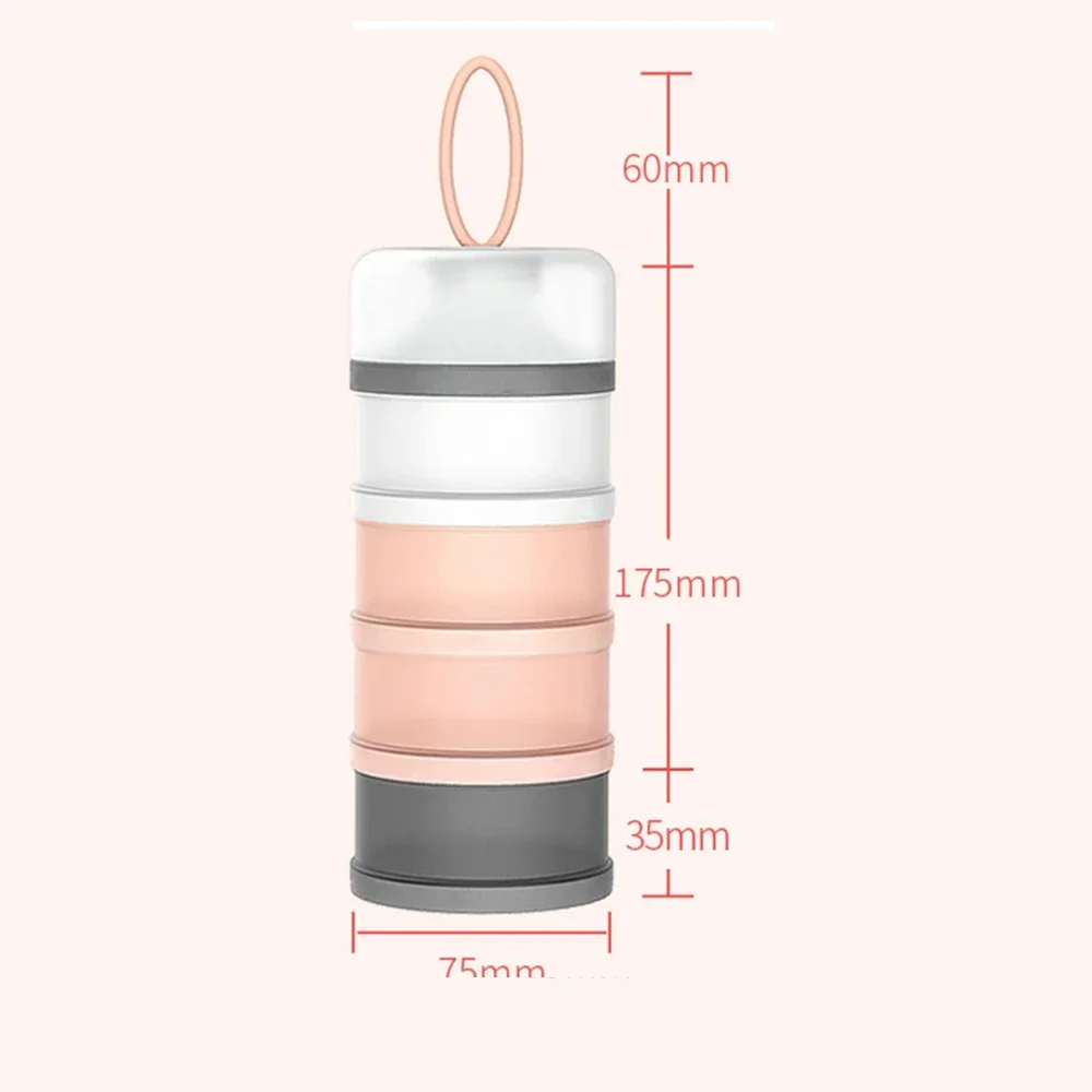 4-layer portable baby food storage box Essential cereal infant formula box Toddler snack container