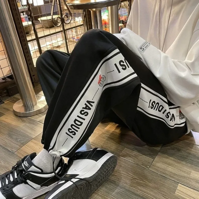 Boys Teenager Pants Casual Streetwear Jogger Track Pants Wide Leg Loose Straight Baggy Sweatpants Waist Trousers Spring Summer