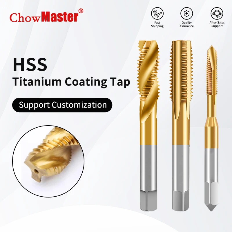 

Chowmaster HSS Titanium Coating Screw Tap Drill Bit M2 M2.5 M3 M3.5 M4 M5 M6 M8 M10 M12 M20 M30 Metric Straight Flute Thread Tap