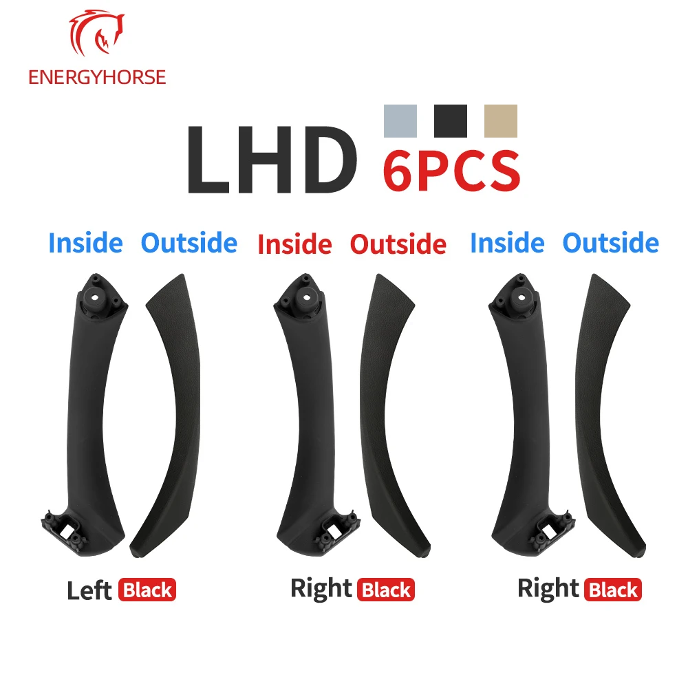 6 Pcs LHD RHD Door Inner Handle Armrest Assembly Interior Trim For BMW E90 3 Series 320i 328i 330i 06-12 Auto Interior Parts
