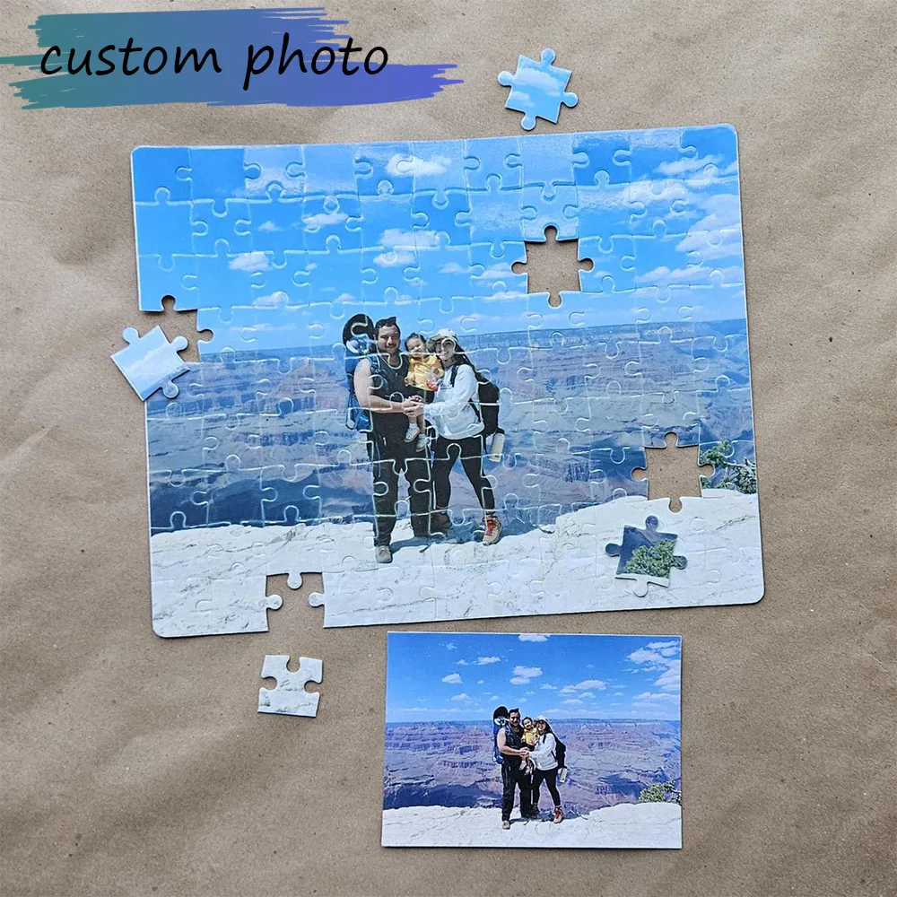 قطعة واحدة من ألغاز مخصصة، مع إطار أو ألغاز فقط، قم بتوصيل صورتك لفن الحائط المنزلي الفريد، هدية ألغاز الذكرى السنوية للزفاف