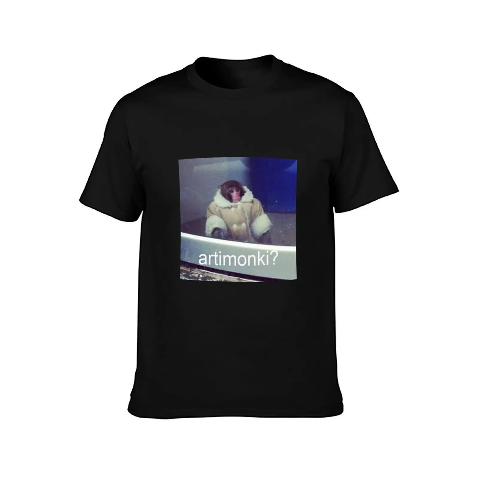 Arti Monki? T-Shirt, Summer Casual Cotton Tee, Oversized Streetwear Tops, Vintage Graphic Print, Loose Fit Short Sleeve