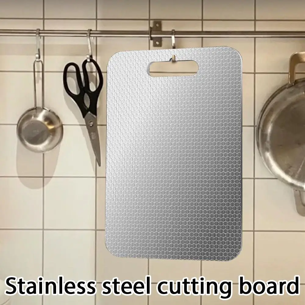 Honeycomb Pattern Stainless Steel Cutting Board Set Non-Slip Surface Reduces Scratches for Meat Veggies Fruits 3 Sizes Available