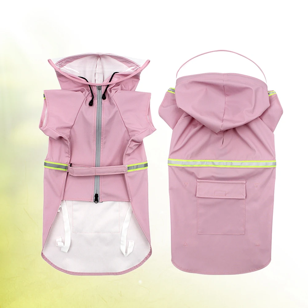 

Waterproof Dog Raincoat Windproof Pet Rain Jacket Reflective Stripes Clear Design Fashionable Rain Hoodie Durable PU for Puppies