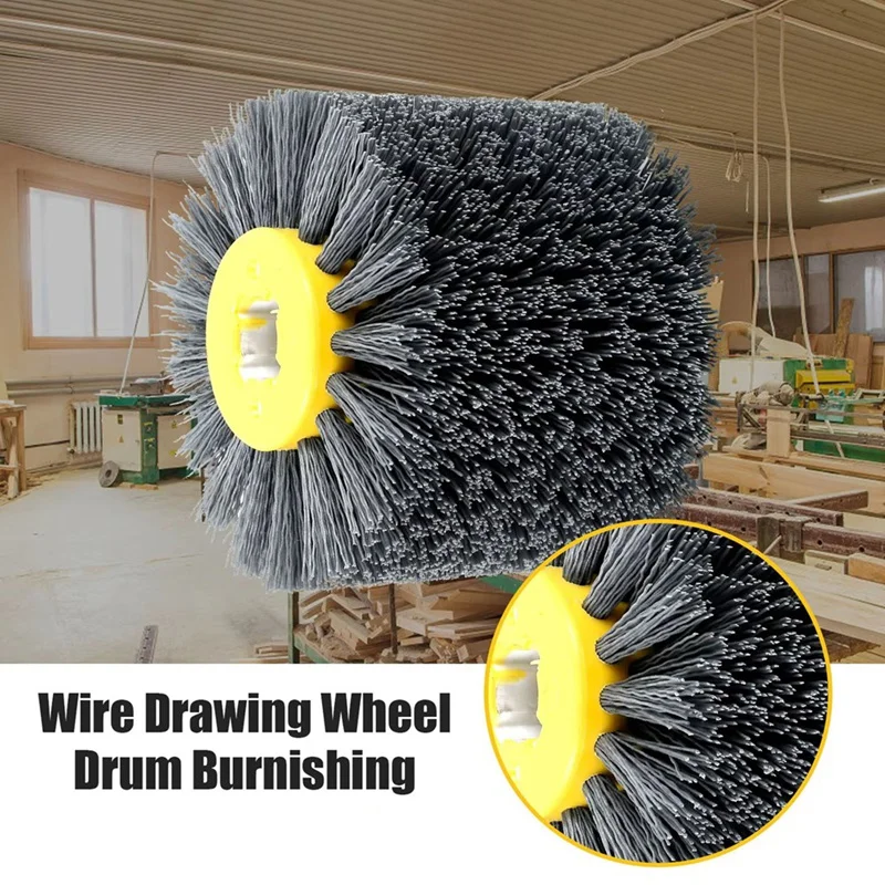 

AC17-Nylon Abrasive Wire Drum Polishing Wheel Electric Brush For Woodworking Metalworking Wooden Polishing Brush