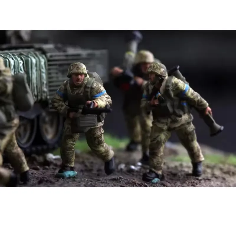 新しい 1:72 スケール 3D 印刷塗装モデル 6 個サポートチーム兵士アクションフィギュアおもちゃ DIY シーンアクセサリーディスプレイコレクション