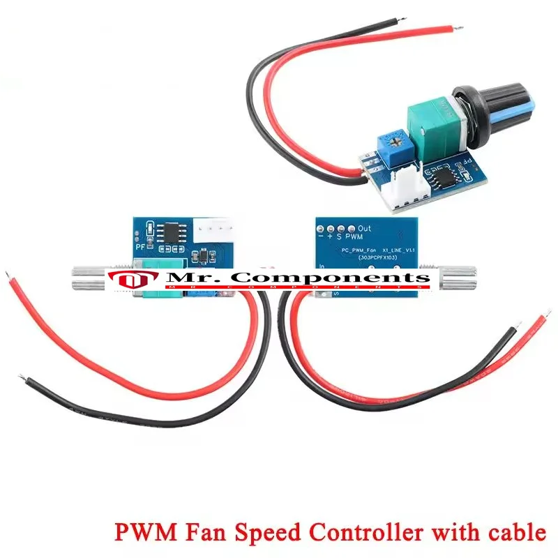1PCS DC 12V PWM Speed Controller Fan Speed governor 4 Wire Computer Temperature control Switch for PC CPU Cooler Fan Manual Stop