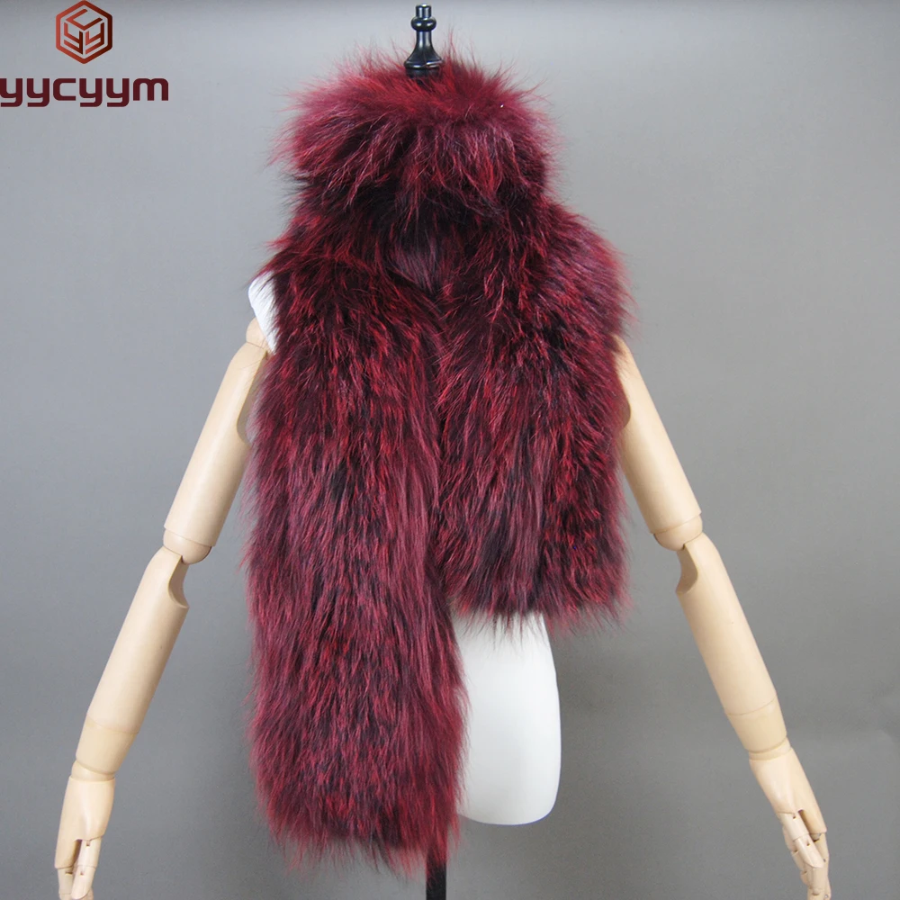 

Women’s Scarf Soft Knitted Lady Long Style Real Fox Fur Shawl Wrap Natural Fox Fur Ring Scarves Winter Warm Real Fox Fur Scarf