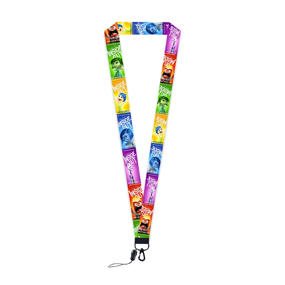 W Disney Inside Out 2 tempat kartu Lanyard tempat kartu kombinasi Gratis casing kartu tali gantung tempat lencana tali leher Hadiah Kartu Bisnis